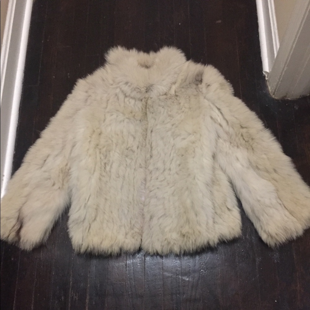 Saga Fox Fur Coat White Sable Size Small